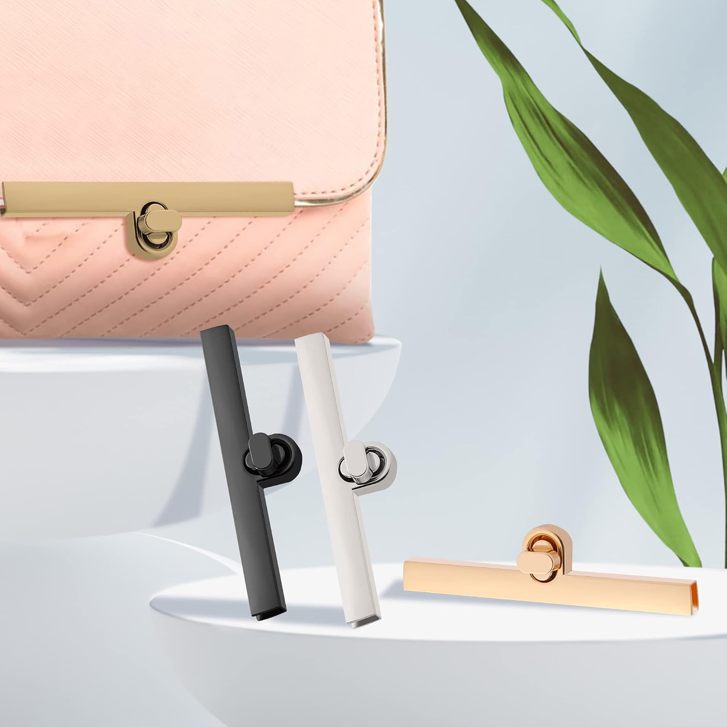 TXIN 4 Sets Turn Lock Clasp Purse Twist Lock Clutches Alloy Closure Clasp Fastener Bag Replacement Hardware Clip Buckle