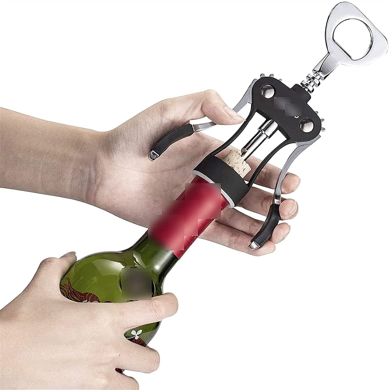 Cavatappi ad Ala per Vino Rosso Birra, Cavatappi Multifunzionale for Vino e Birra Pictetw Alloy