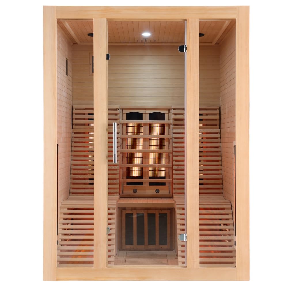 Bagno Italia Sauna 150x150 cm con piastre infrarossi full spectrum due posti bluetooth luci led