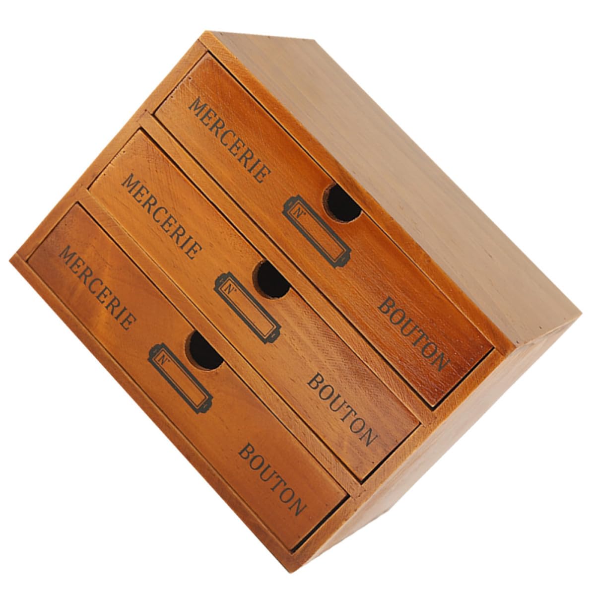 BESPORTBLE Organizzatore da Scrivania Tre Livelli in Legno, con Cassetti
