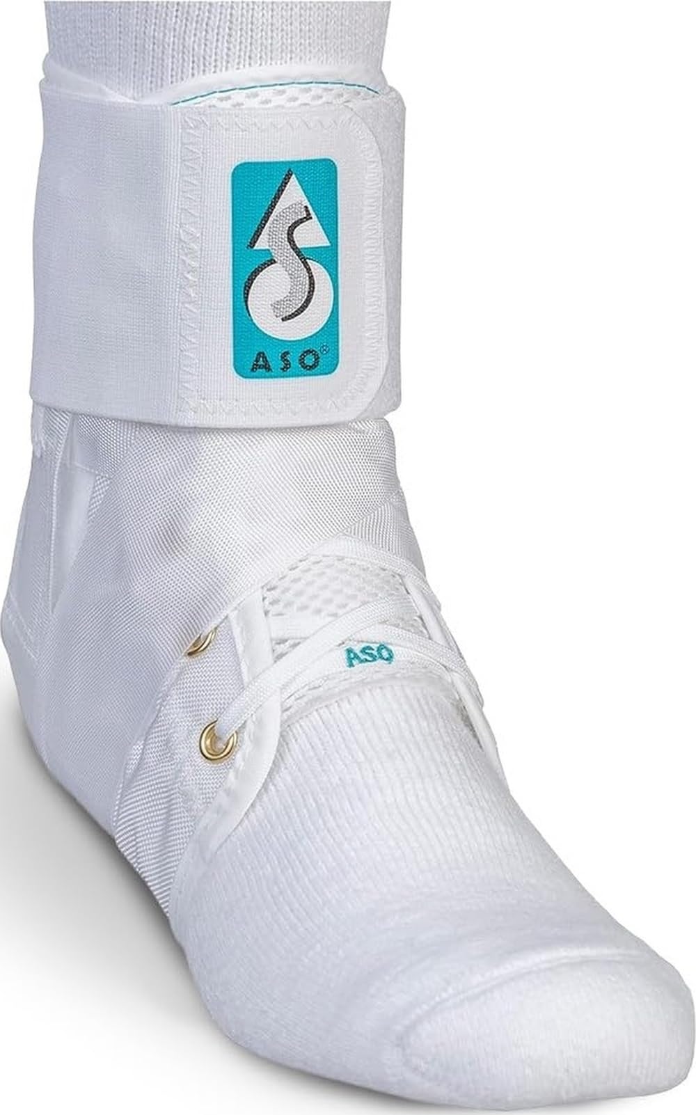 Med Spec ASO Lace Up Ankle Stabilizer Brace, White, Small
