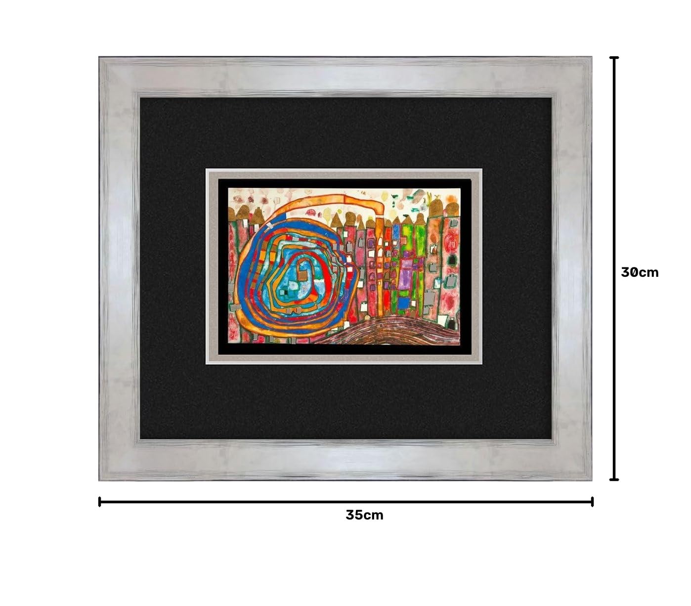 artissimo Bild gerahmt 30x35 cm Friedensreich Hundertwasser „Who has eaten all my windows“ AG5716 – hochwertiger Kunstdruck mit Rahmen, kleines Wandbild für Bilderwand, Büro & Praxis