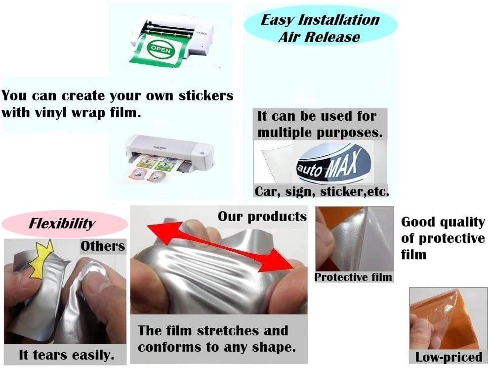 Image of WALLMATE Carbon & Matellic Wrap Sheet Roll Film Sticker Decal Waterproof Car Styling Wrap Auto Vehicle Accessories(12x48 Inch,Silver Metallic)