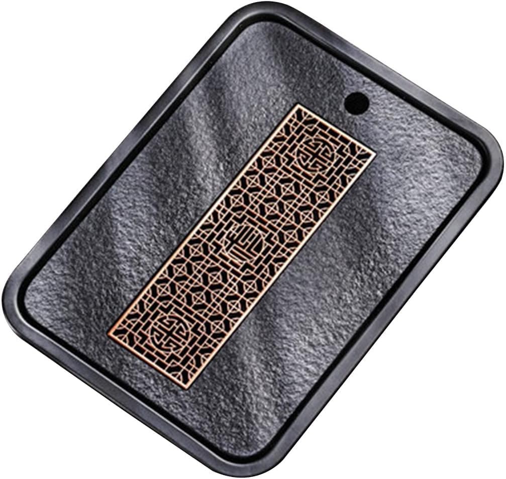 Tea Tray,Tea Plate,Kongfu Tea Tray Tea Tray Gongfu Chinese Tea Set Chineese Tea Ceremony Tea Tray Chinese Gongfu Tea Table Serving Decorative Tray for Tea Table(39 * 29 * 4.5cm) (B