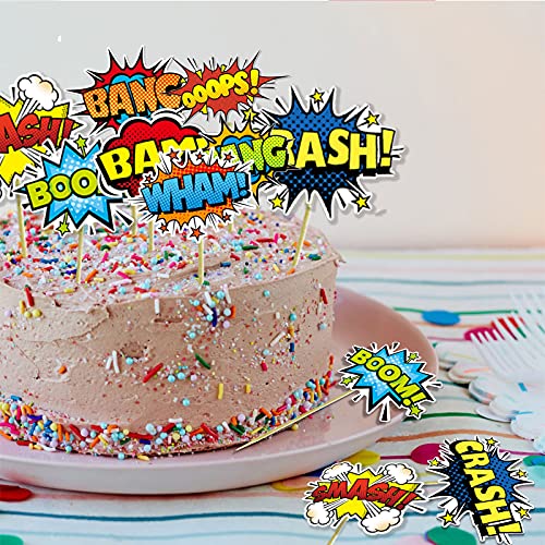 Sunny Seat A-BOOMCAKE48 Superhero Boom Cupcake Toppers 48 Pack Happy Birthday Cake Decor thumb #6