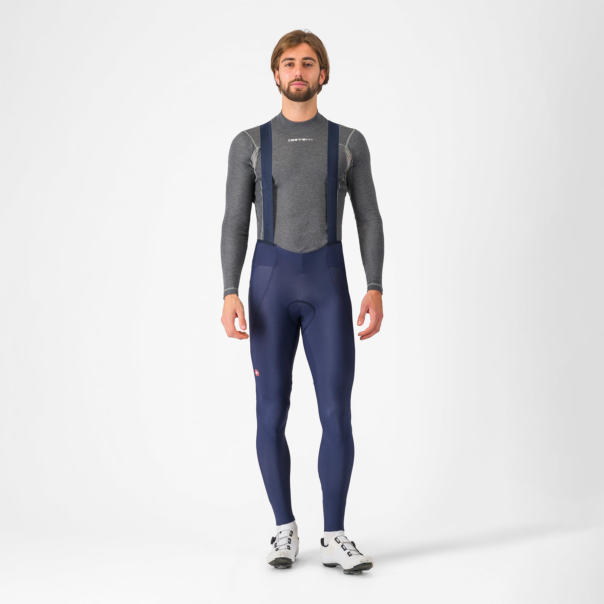 CASTELLI Bavaglino da uomo Espresso per ciclismo su strada, traspirante, con imbottitura per sedile Pro Level, camoscio per gravel bike e corsa