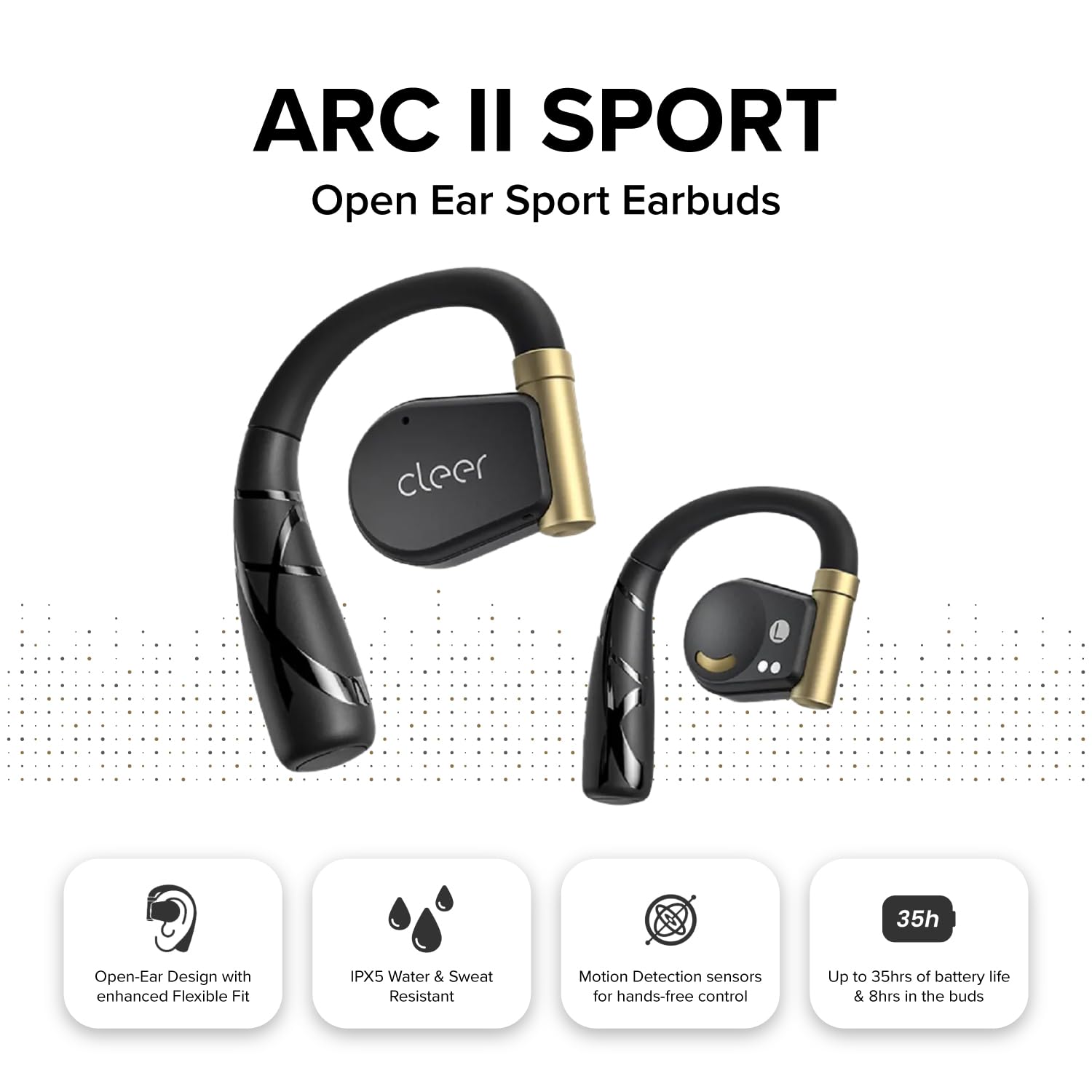 Cleer - ARC II - Open-Ear True Wireless Sport Headphone - Black