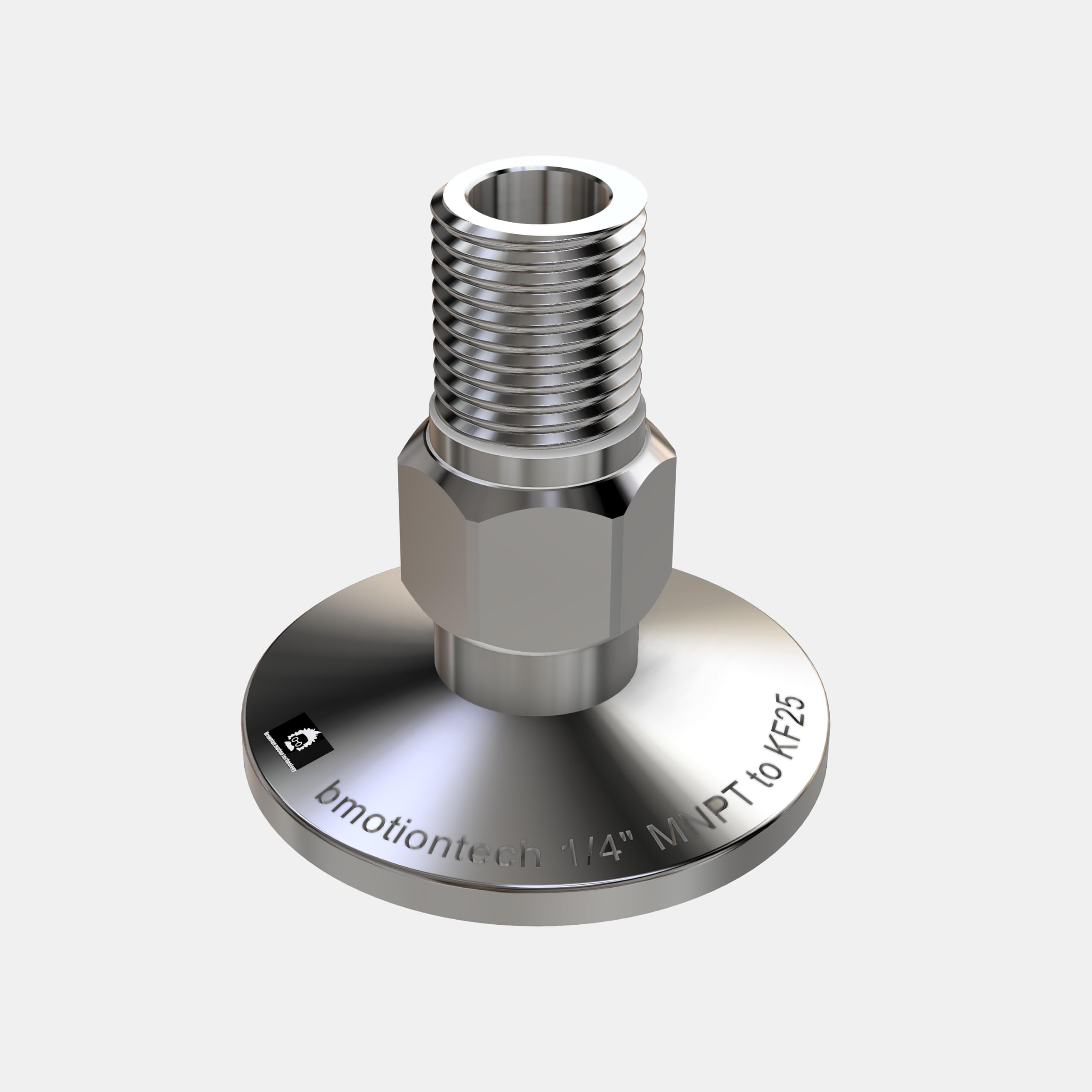 bmotiontech MNPT x KF25 flange fitting (ISO-KF KF25 QF25 NW25) (1/4" MNPT, 1PC adapter only)