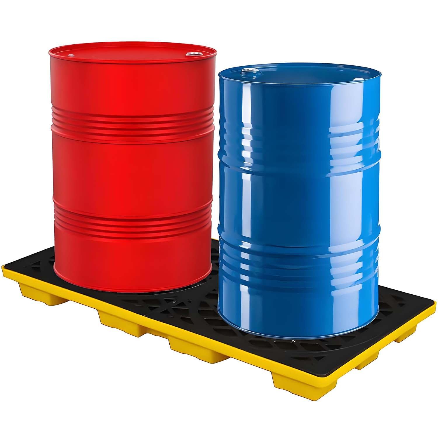 Aioneer Spill Containment Platform With Grating, Stackable Modular Platform, Outlet Modular Spill Platform, Drum Spill Platform, Yellow And Black Modular Spill Containment Pallet