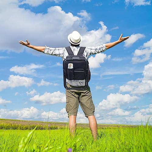 Miniatura 2 de Taburete plegable portátil con compartimento refrigerador, color negro