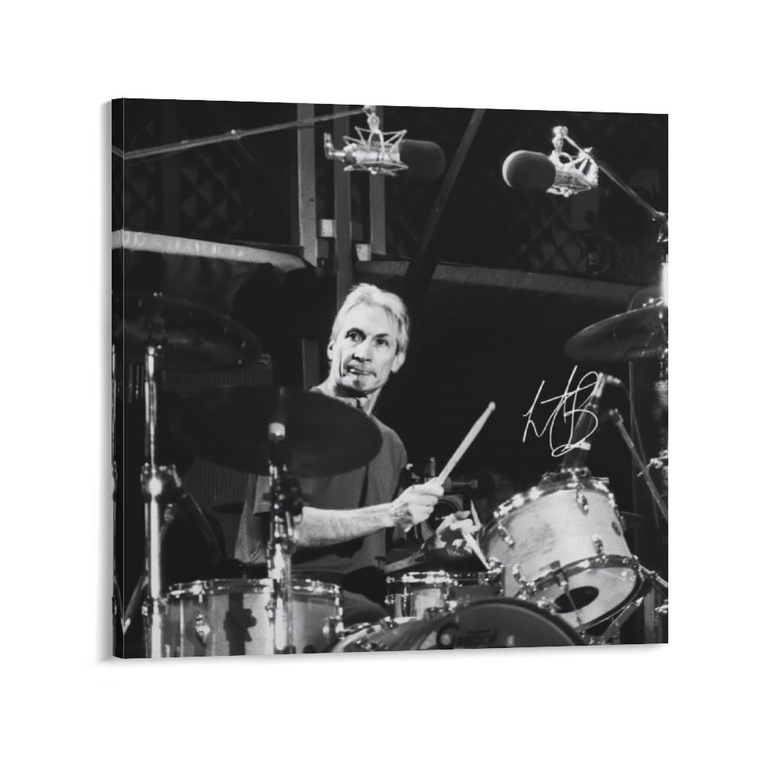 ASUIU Charlie Watts Canvas Poster Home Decor Poster Wall Art Hanging Picture Print Decorative Painting Posters 12x12inch(30x30cm)