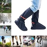 Whose Lemon Thicken Women Men High Boots Waterproof Rain Snow Shoes Cover Reusable Slip-resistant Shoes Covers for Mortocycle Garden Hiking Camping XXL