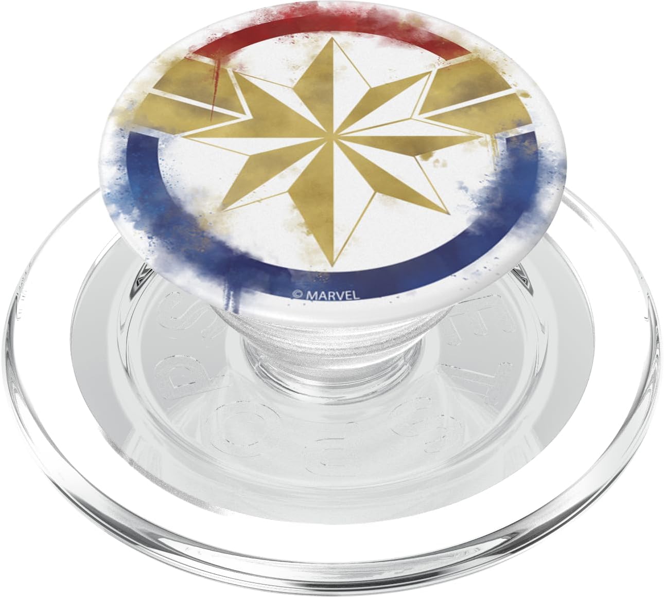 Marvel Avengers Endgame Captain Marvel Spray Paint Logo PopSockets MagSafe PopGrip for iPhone
