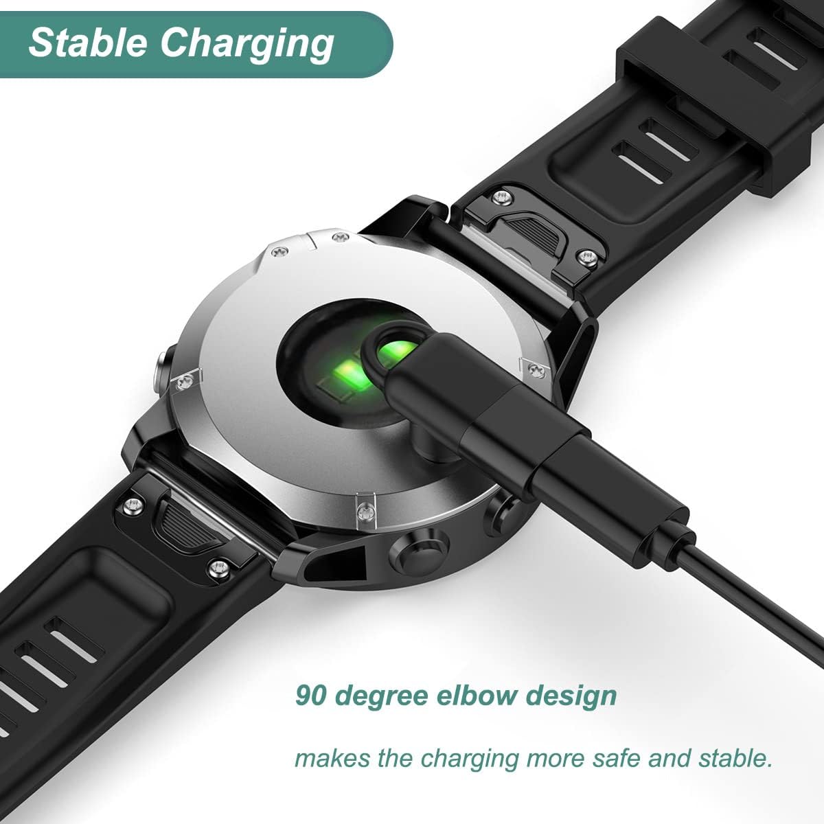 E ECSEM Charger Cable Compatible for Garmin Venu 3/Venu 3S/Venu 2/Venu 2S/Venu Sq2/Venu Sq/Venu Smartwatch with Type-C Adapte Converter, 3.3Ft USB Charging Cable Data Transfer Cord