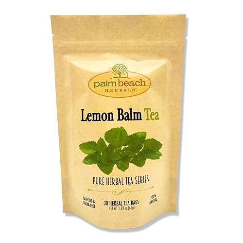 Palm Beach Medicinal Herbs - Té de bálsamo de limón - Serie de té de hierbas puras, 30ct
