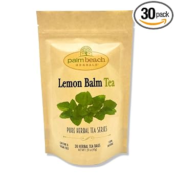 Palm Beach Medicinal Herbs - Lemon Balm Tea - Pure Herbal Tea Series, 30ct
