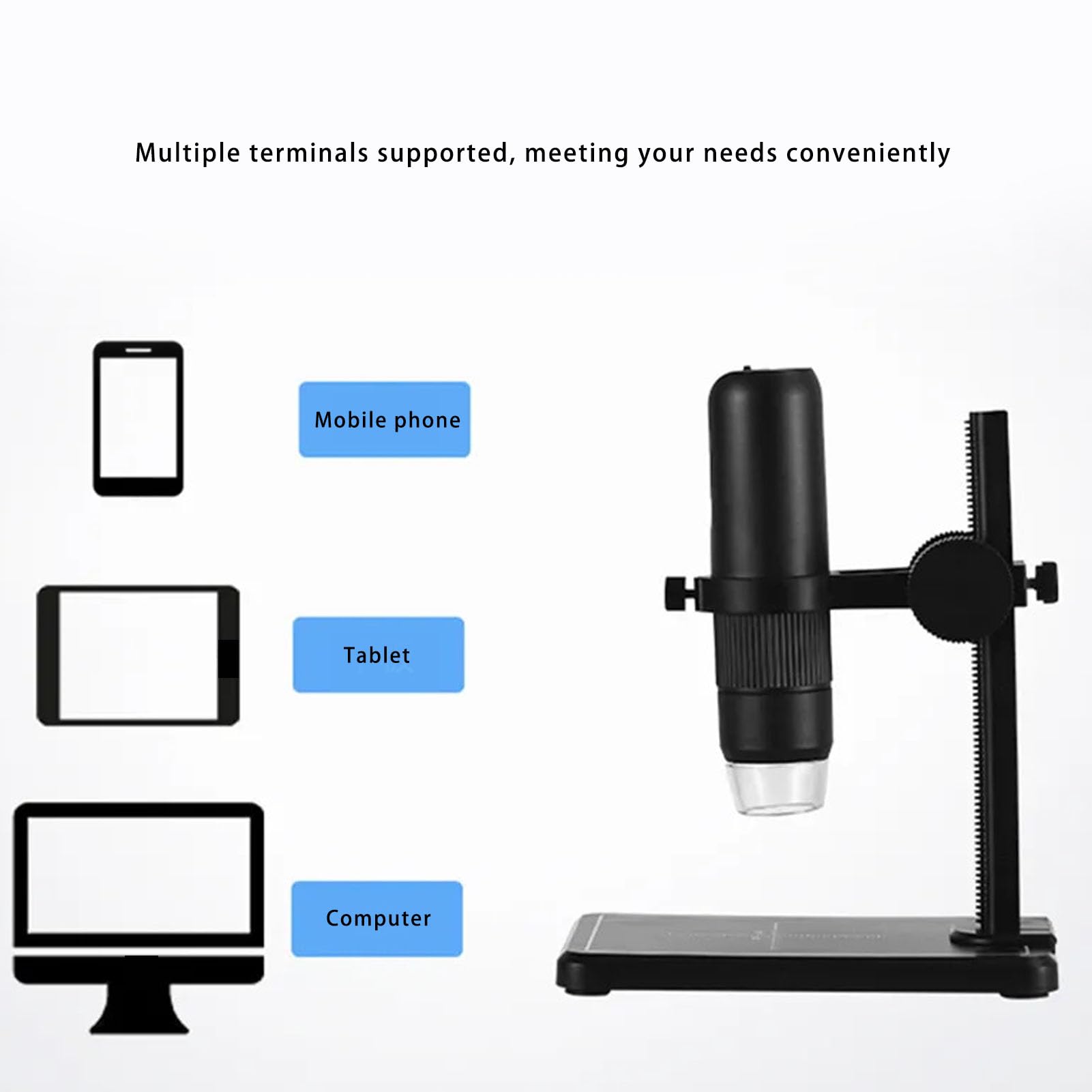 Fabater WiFi USB Digitalmikroskop, Digitalmikroskop Kit 1000X WiFi Professionelle USB 1080P Elektronische HD Kamera für Tierbeobachtungsexperimente