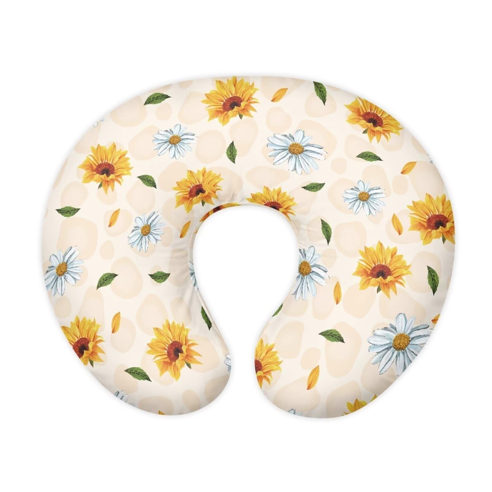 LJMKZJN Breast Feeding Pillow Covers for Bottle and Breastfeeding Maternity Breastfeeding Newborn Infant Feeding Cushion Cover Soft Fabric Fits Snug On Infant, Sunflower Daisy