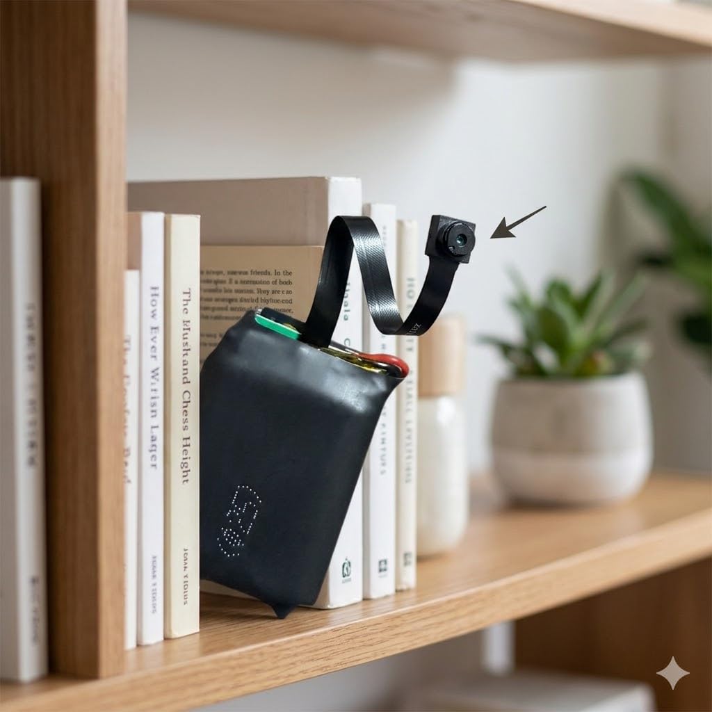 Mini Telecamera WiFi di Sorveglianza con Sensore di Movimento, Batteria 8 Ore, Controllo da Smartphone, Obiettivo 3mm