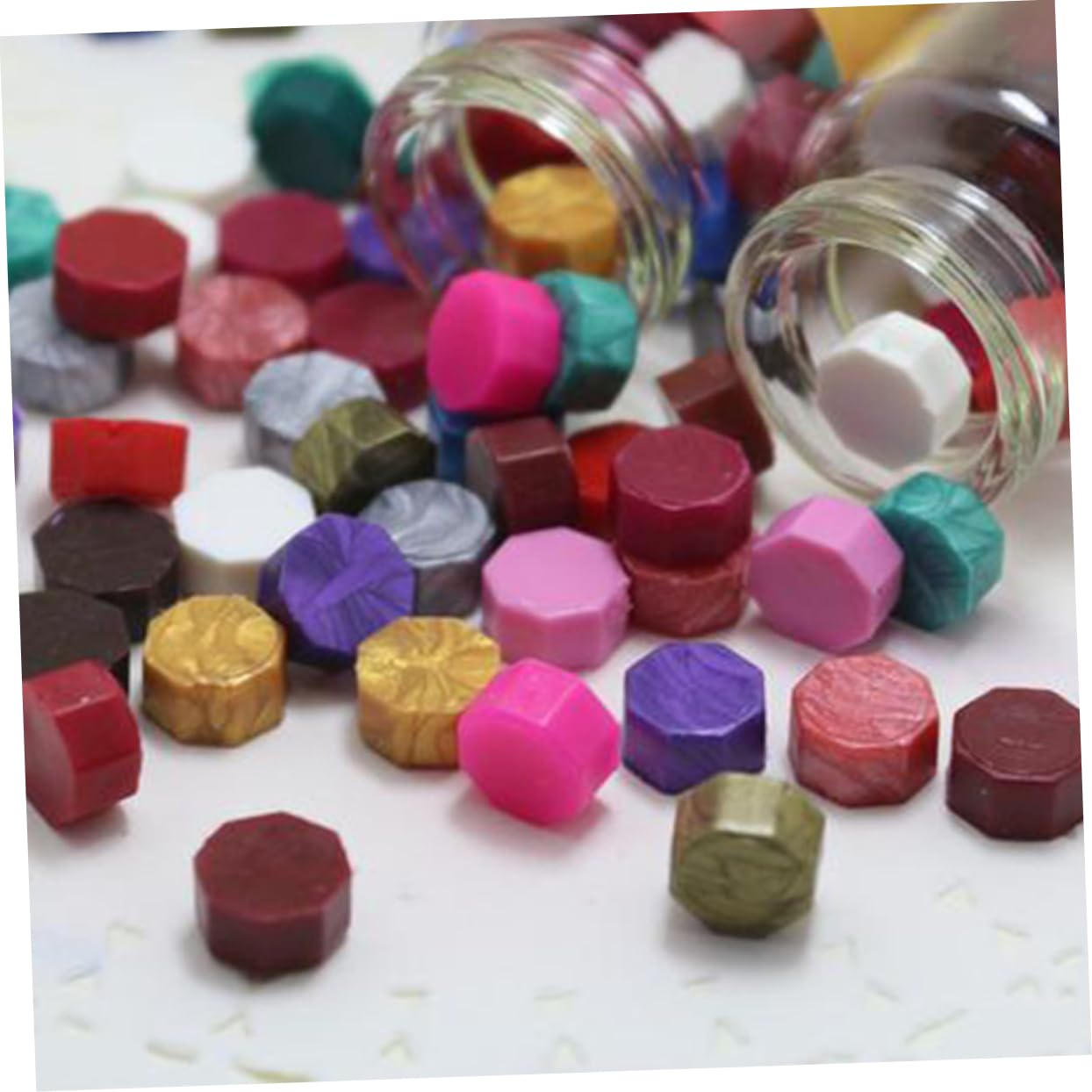 Lurrose 309stücke Sealing Wax Set Teile Bronze Oktagon Wachsperlen Inkl Schmelzlöffel Kerzen Für Hochzeiten Einladungen Karten Bastelprojekte