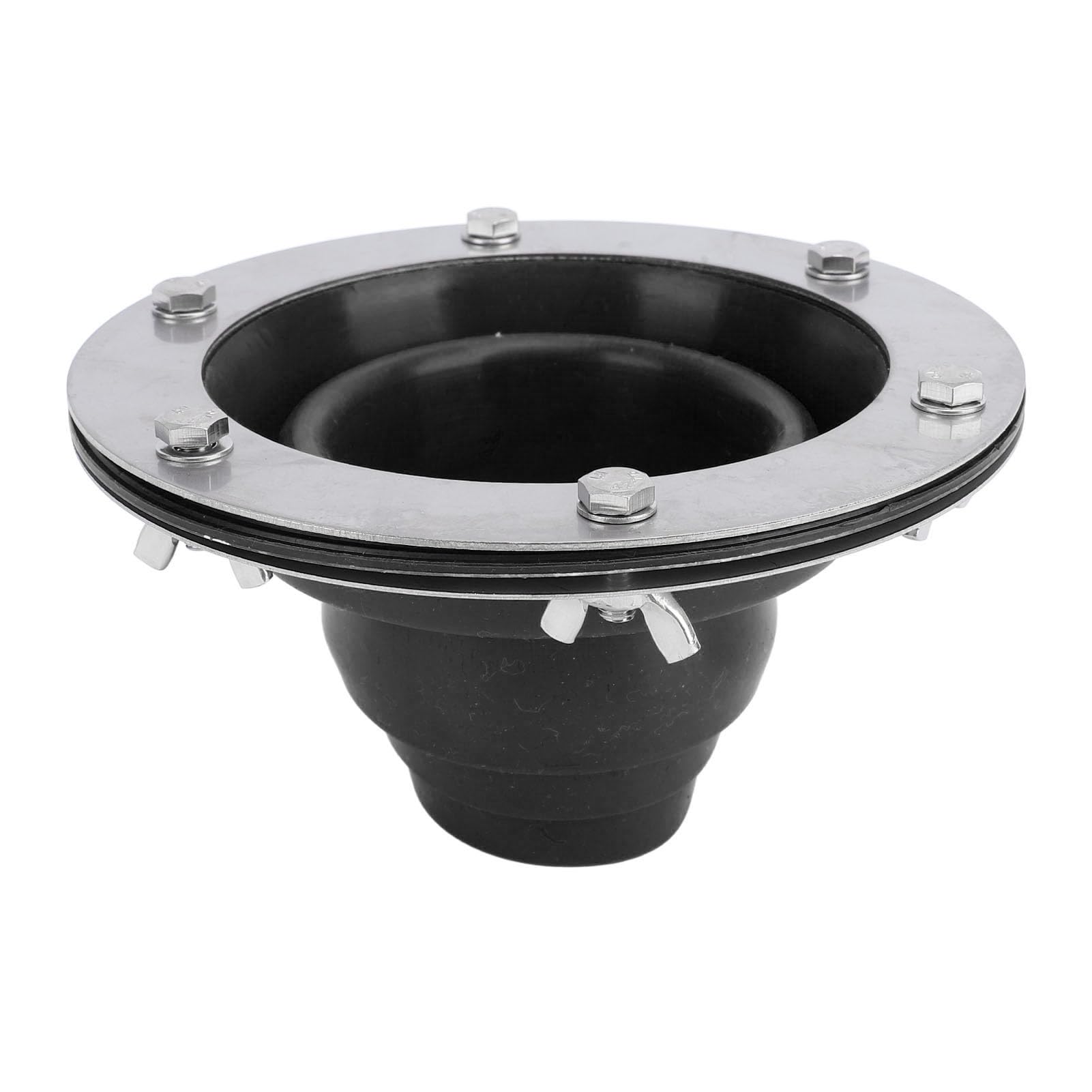 Generic Tent Stove Jack Kit High Temperature Resistant Silicone Pipe Boot Flashing Roof Flue Kit for Bell Tents Yurts Cabins Boats with Stainless Steel Rings (Black)