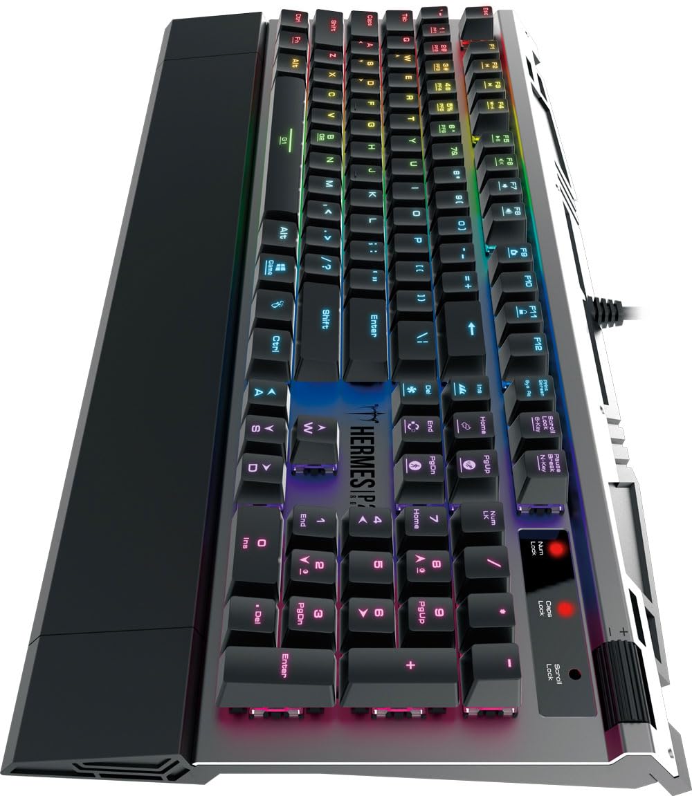 GAMDIAS Hermes P2 Black Tastiera Meccanica USB da Gaming 104 Switches Blu Keyboard Retroilluminata RGB Layout UK