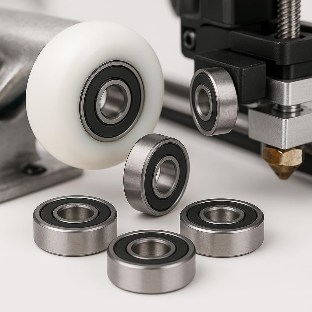 608-2RS Bearings 20 Pack, 8x22x7mm Double Rubber Sealed Pre-Lubricated Ball Bearings C3, for 3D Printer, Roller Skate, Electric Motor, Fidget Spinner, Scooter