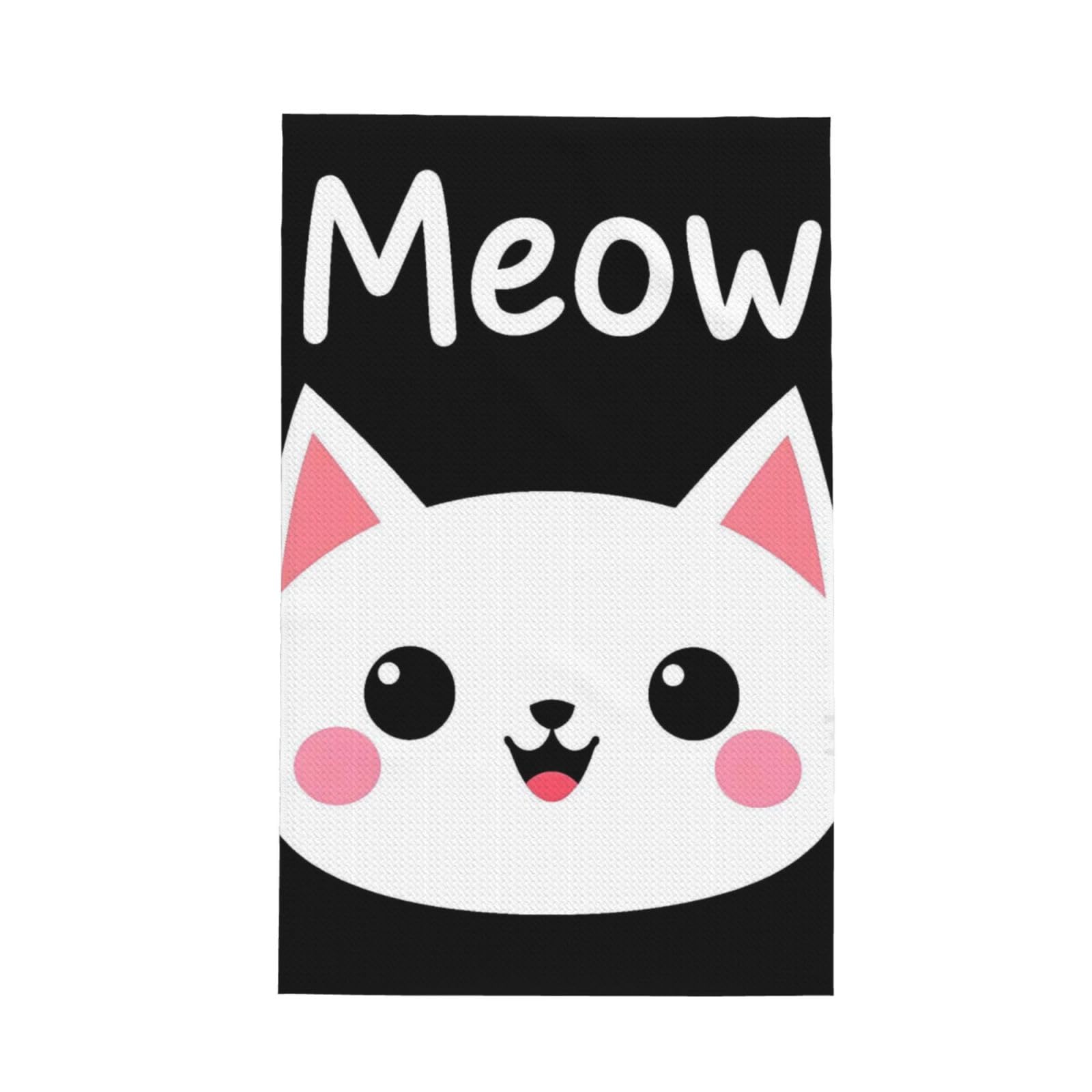 Anceky Cat Meow for Absorbent Kitchen Towels, 16x26 Inch Quick Dry Cleaning Dishcloths