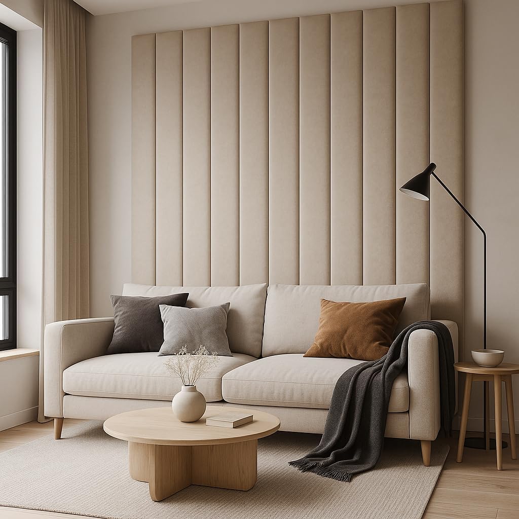 Wall Mounted Upholstered Headboard Vertical Panels, Made to Order (Specialty Size)