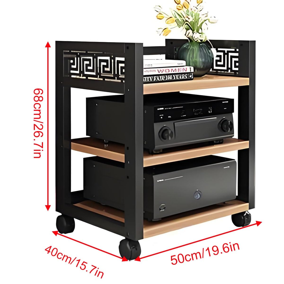 3/4/5 Nivele Estanteria Audio HiFi, Mueble Equipo HiFi Estéreo Supports, Soporte HiFi Para Sala De Estar Estudio De Grabación, Con Deflector Hueco Para Equipo De Audio Y Vídeo Amplificador Gabinete(Bl