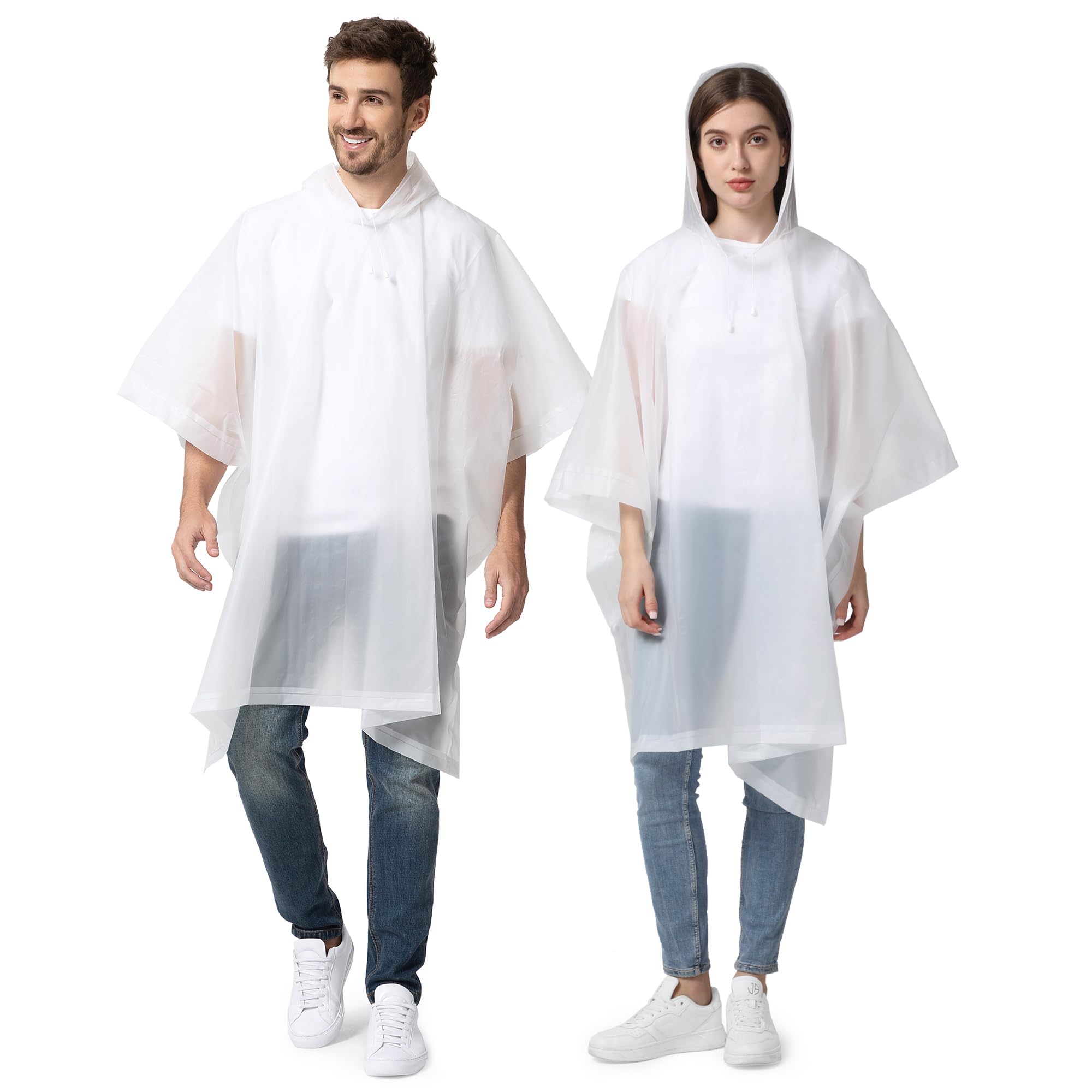Opret Regenponcho Damen Herren Wasserdicht 2 Stück, Regencape Damen Herren, Leicht Wiederverwendbar Regenschutz, Poncho Regen mit Raum für Rucksäcke für Wandern, Festival und Outdoor