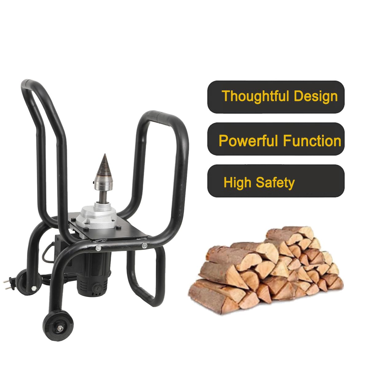 Fendeuse de Buches électrique Fendeuse Bois Fendeuse Fendeur de Buche Electrique 420 U/min 2000W Fendeur de Bois Electrique Fendeuse de Bois