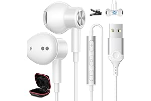 USB Wired Earbuds for Laptop with Microphone