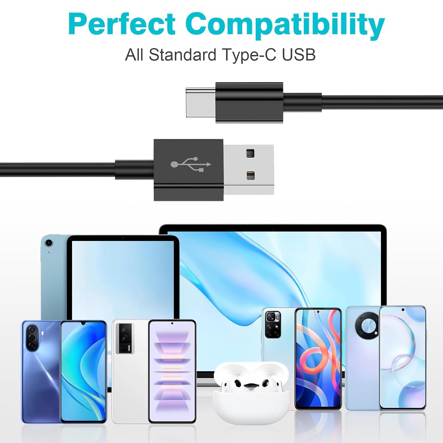 Cable Carplay para coche, cable USB A a USB C para iPhone 15/16, 15/16 Pro Max, 15/16 Plus, Airpods 4, Airpods Pro de 2ª generación, iPad 10ª generación, iPad Pro 12.9/11 Air 5ª cable de carga, cable