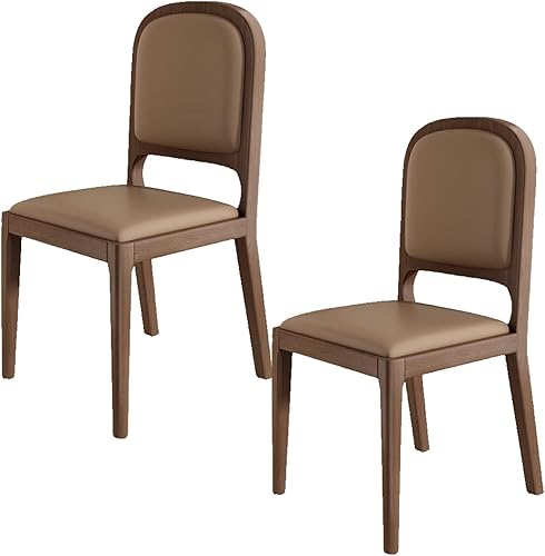 Miniatura 38 de Leather Seat Dining Room Chair with Back, Wooden Dining Chairs Set Kitchen Chair, Dining Room Chairs Armless Seat for Kitchen Living Room