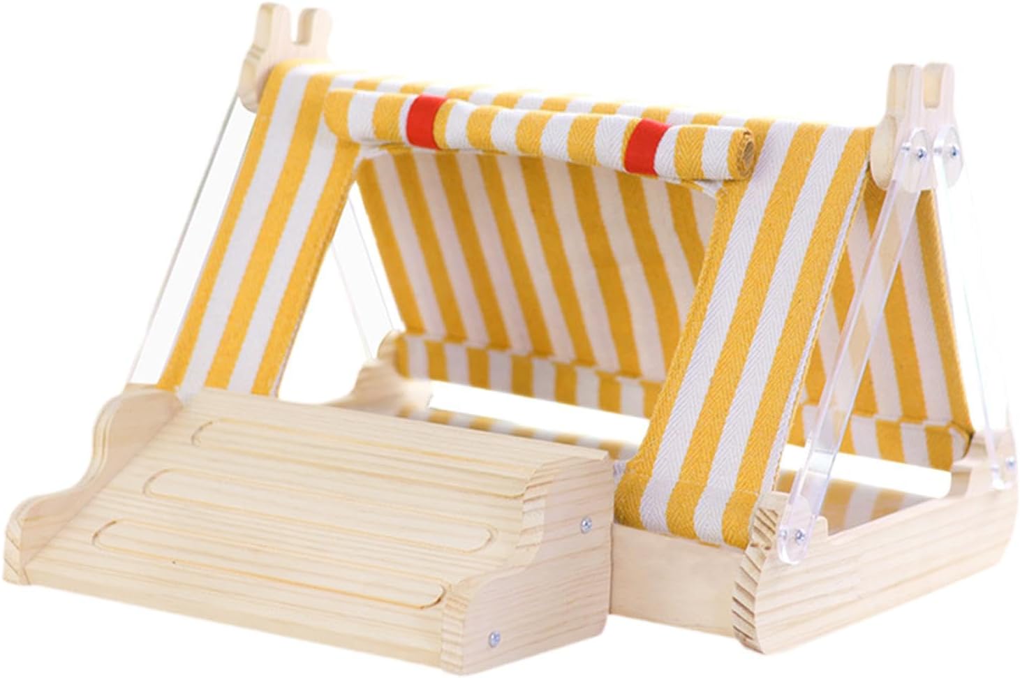 Generic Wooden Guinea Pig Hideout Hut Supplies Summer with Stair Washable Small Animal Bed Summer Shelter for Squirrel Bunny Rat