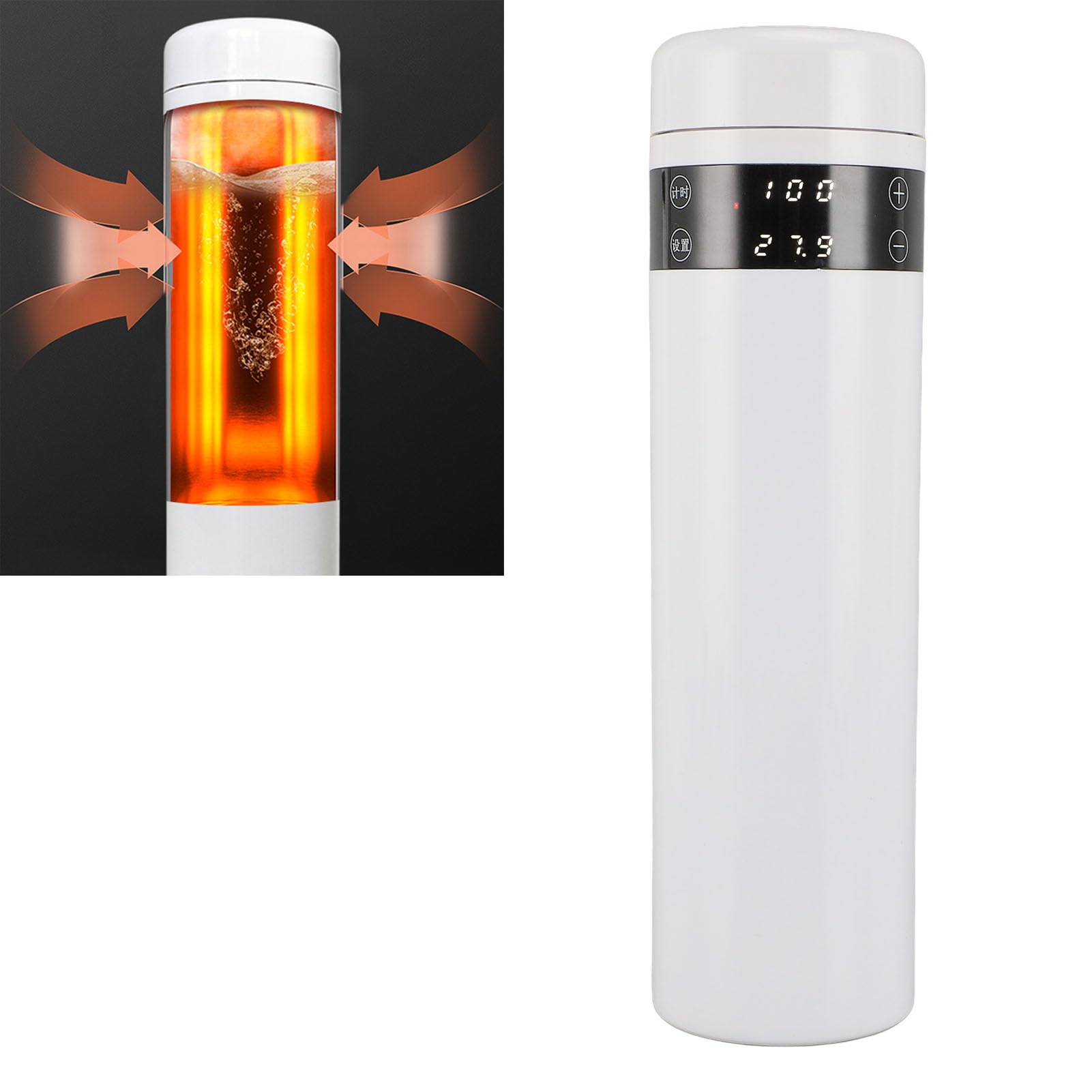 Tazza per Scongelamento del Seme Congelato, Prestazioni Termiche Superiori, Materiale ABS da 200 Ml per Bovini con Cavo di Alimentazione per Auto, Batteria da 3200 MAh