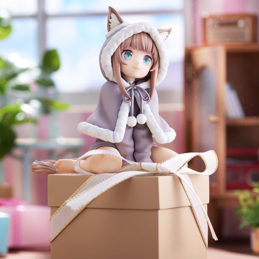 QAHEART Anime Illustration KINAKO Figure Original Painting Figures Rabbit Flova Figure Bunny Girl Model Statue: 5.91 inches Kinako Gray