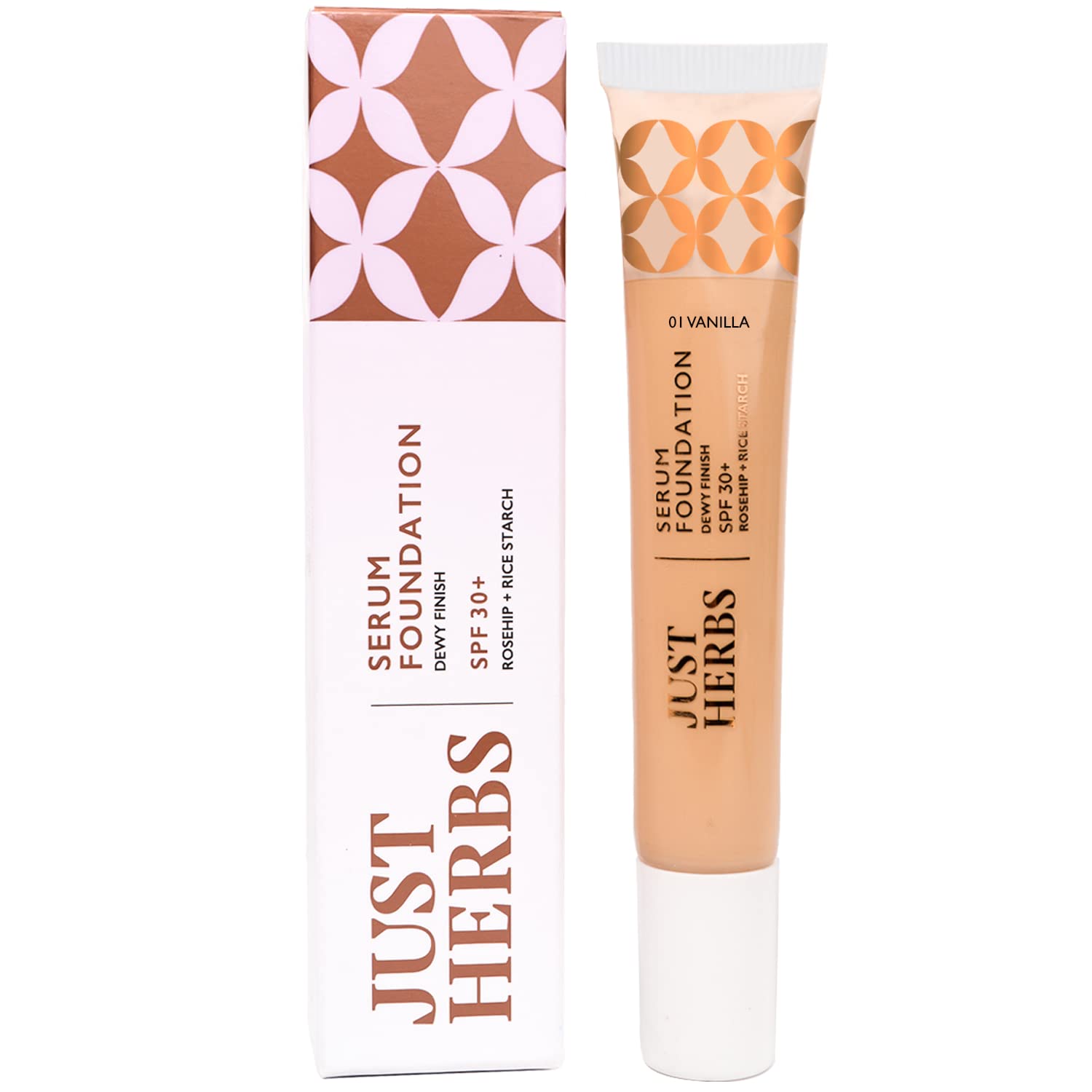 Just Herbs Serum Foundation for Face Makeup with SPF30+ Dewy Finish Full Coverage Makeup Foundation For All Skin Types 20 ml