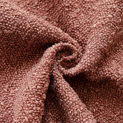 Image of Foindtower Set of 2, Decorative Textured Boucle Throw Pillow Covers Accent Solid Pillow Cases Neutral Cozy Couch Cushion Case for Chair Sofa Bedroom Living Room Home Decor 26x26 Inch Orange Rust Red