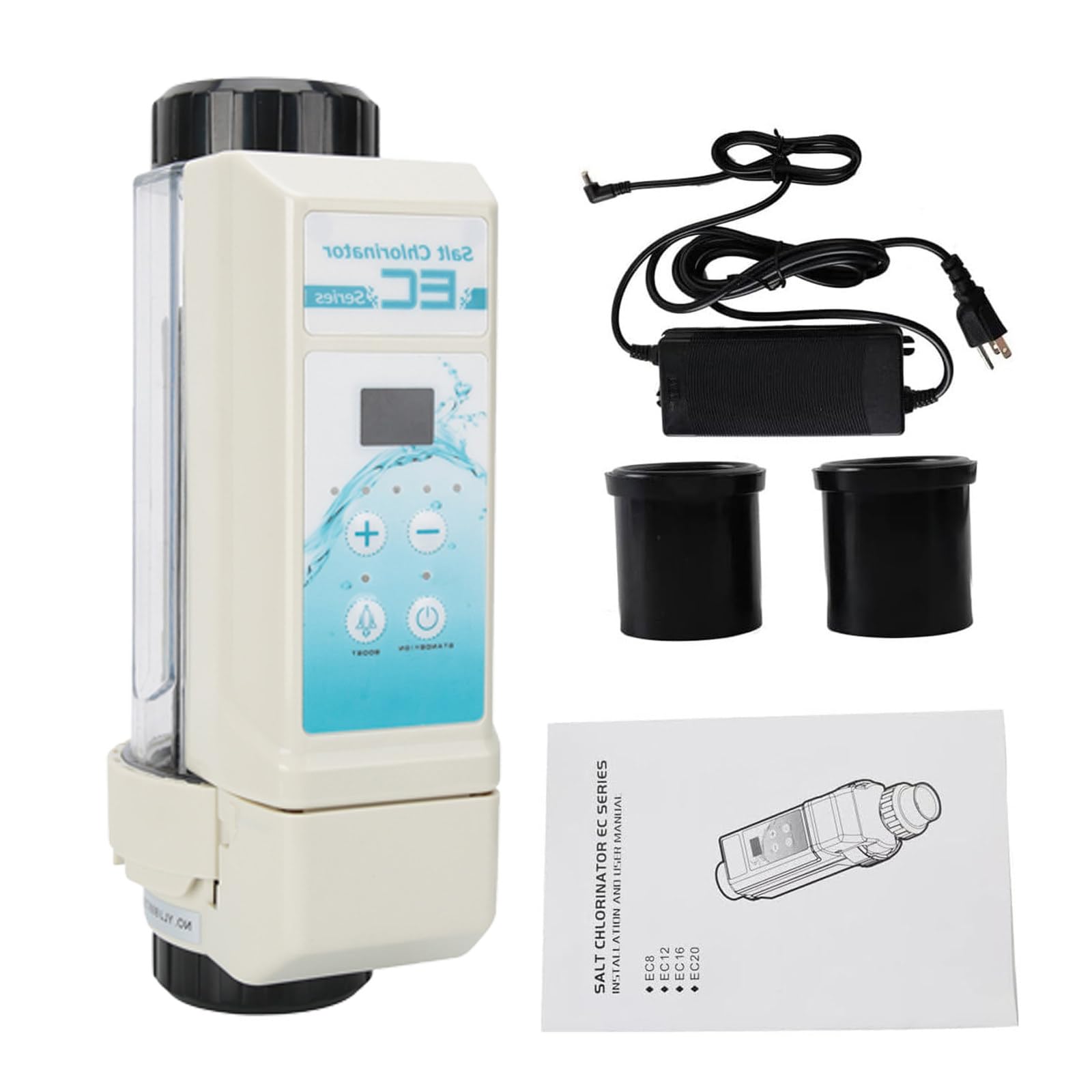 Generador de Cloro Salino para Piscinas, Clorador de Agua Salada con Panel de Control LED, Indicador de Salinidad y Limpieza Automática, 8-20g/h 8g/h