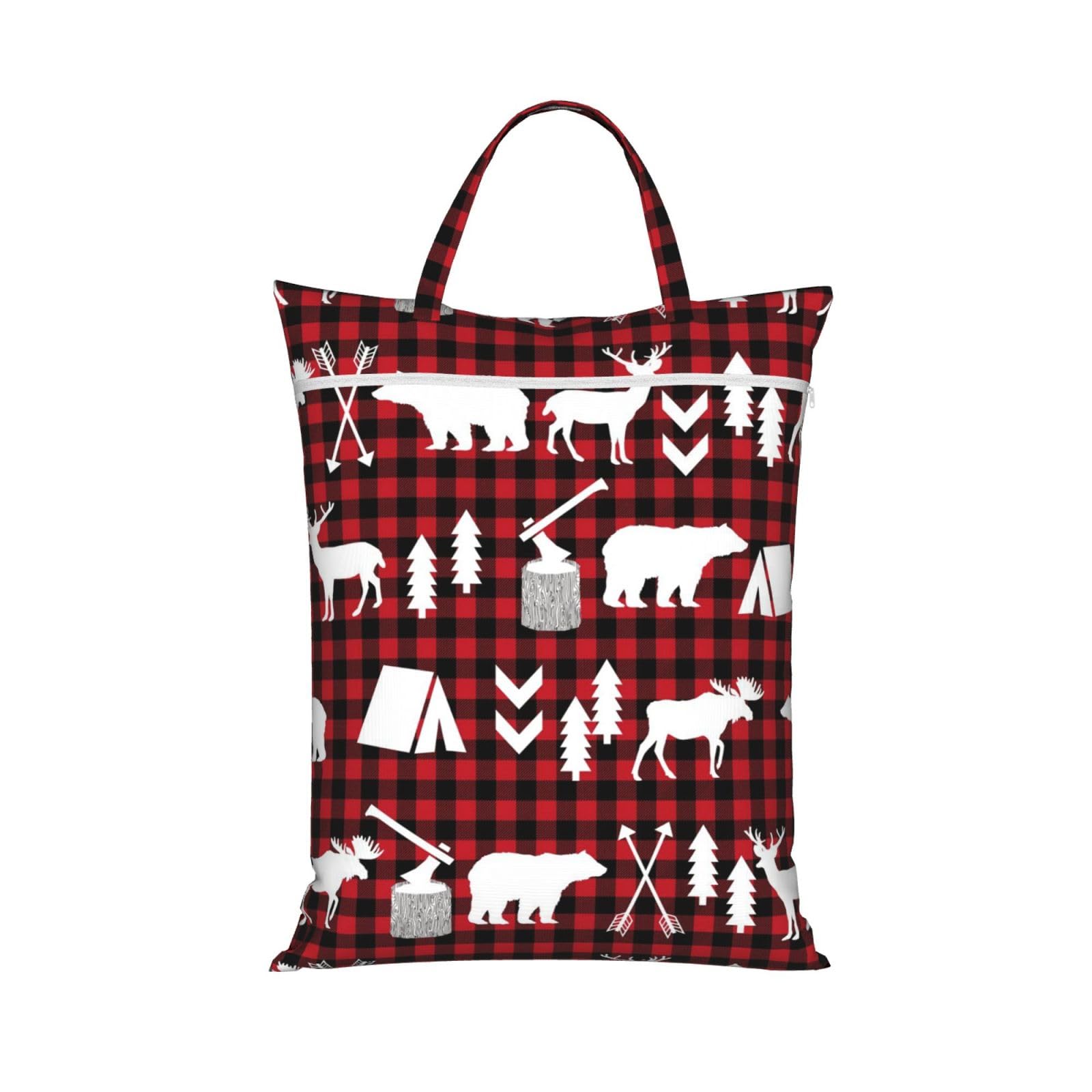 YFSGDLBN Cow deer tree christmas printed Travel dirty laundry bag clothes pack Storage Basket Bag