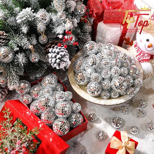 Image of Premium Mirror Disco Ball Hanging Party Centerpieces (Handmade) (12 cm (1 pc) (4.7 inch))