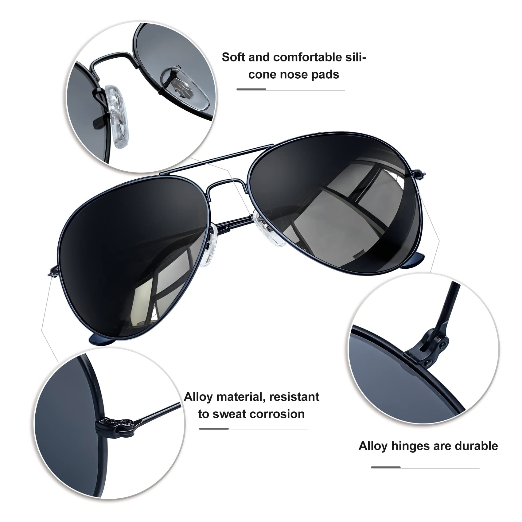 KANASTAL Okulary Przeciwsłoneczne Fly Męskie Spolaryzowane, Vintage Duże Lekkie Metalowe Oprawki, 2 Opakowania Okulary Przeciwsłoneczne Damskie Jako Golf Wędkarstwo Outdoor