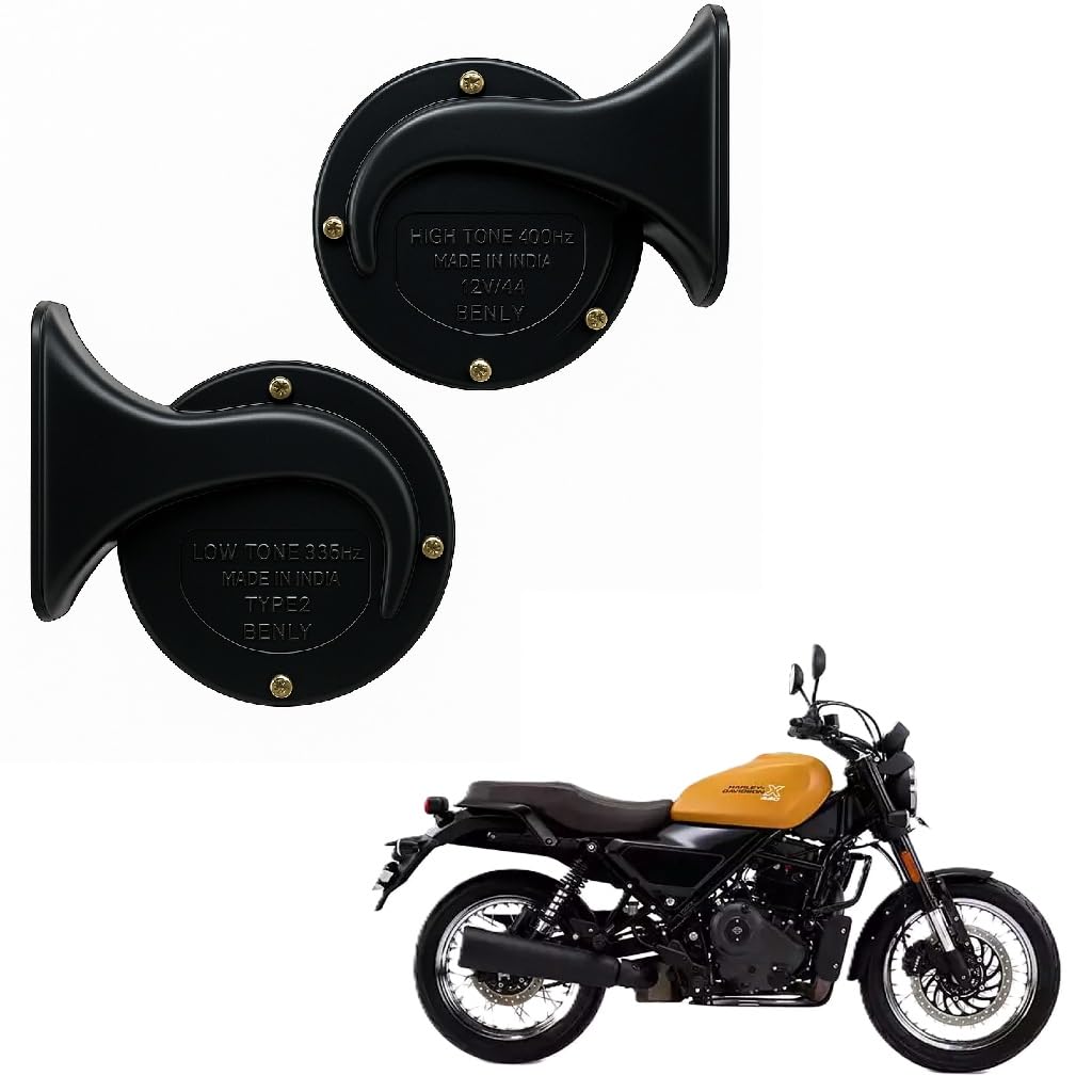 Premium Dual Wind Tone Horn for Harley-Davidson X440 & Other Bikes & Cars | Loud Sound | 12V Electric Horn Set