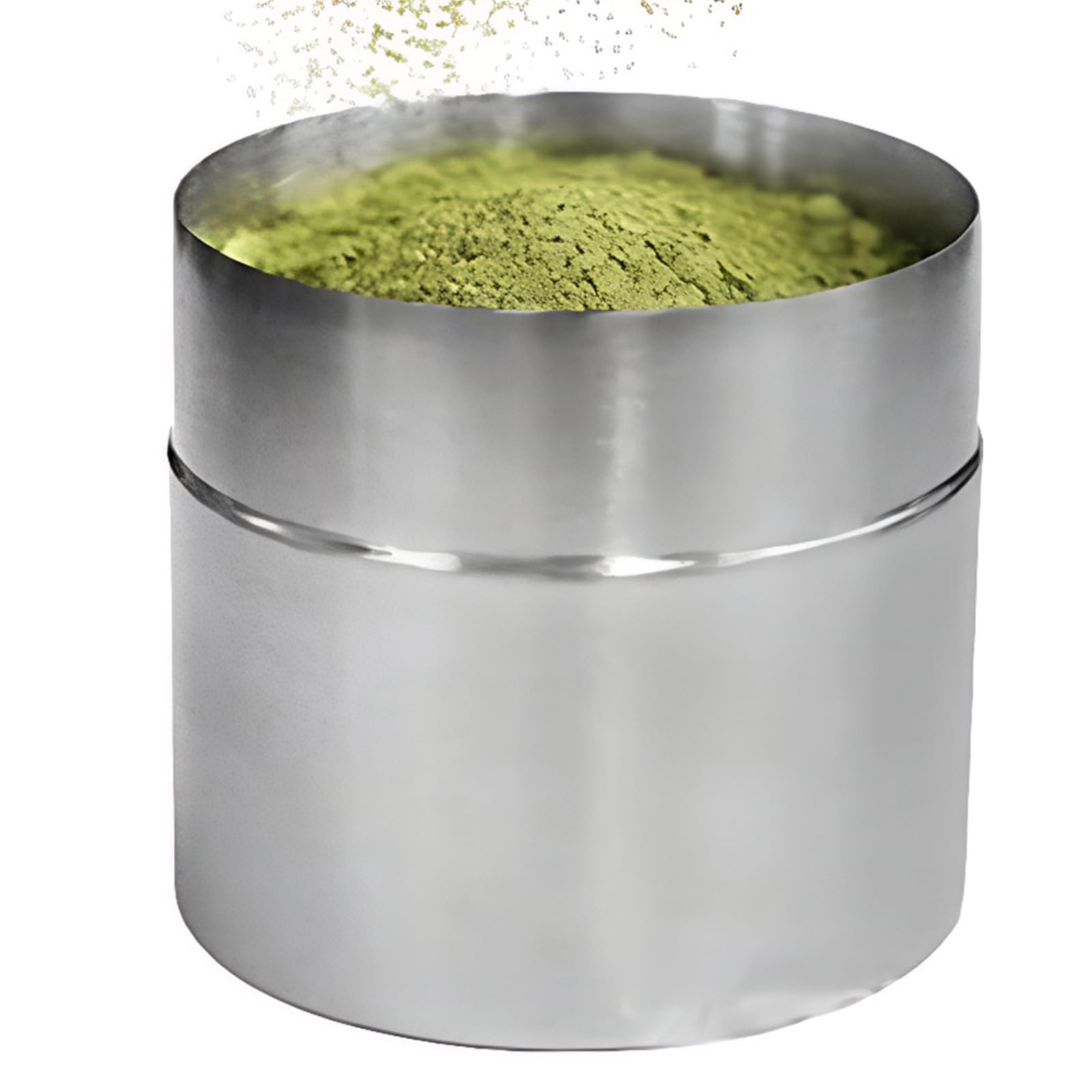 Setaccio per polvere di matcha e contenitore da 300 ml in acciaio inox | Setaccio a maglia fine 40 mesh; tre anelli di agitazione; contenitore 300 ml in acciaio inox; finitura opaca; include