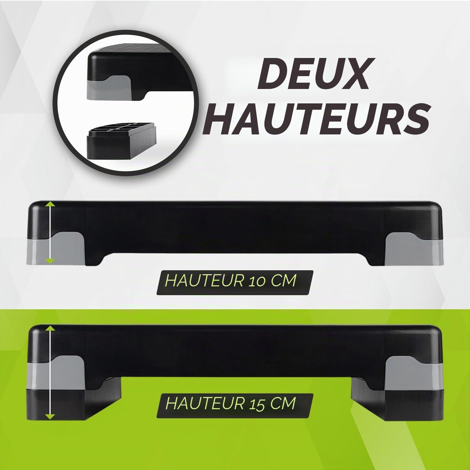 VirtuFit Essential Aerobic Fitness Planche à stepper réglable en hauteur et antidérapante pour aérobic, gymnastique et fitness