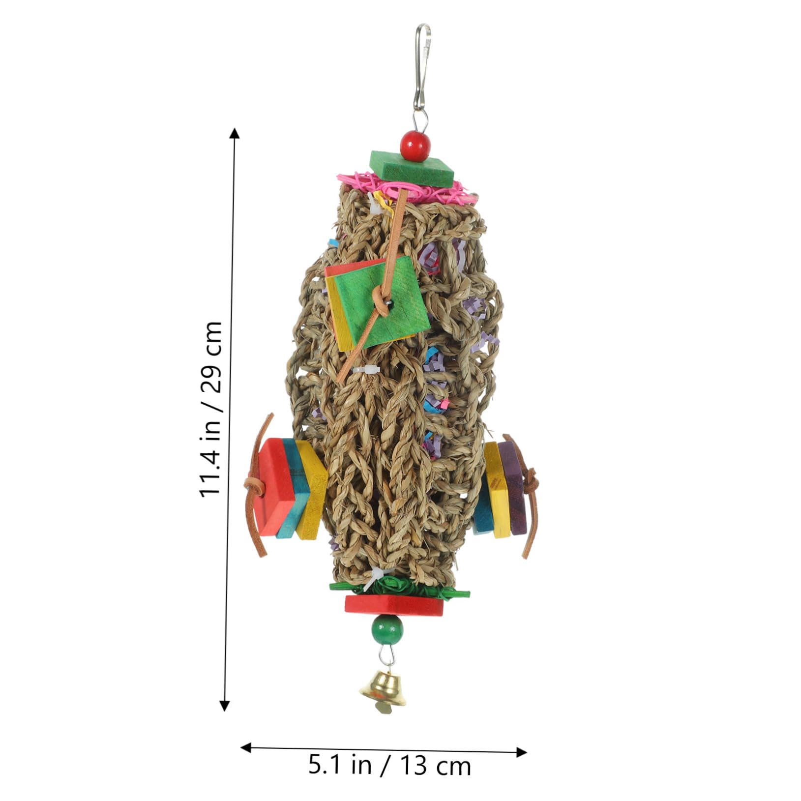Toddmomy Hanging Parrot Chewing Creative Teething for Birds Fun Birdcage Decoration Practical Swing for Parakeets Enhances Climbing Balance Activities