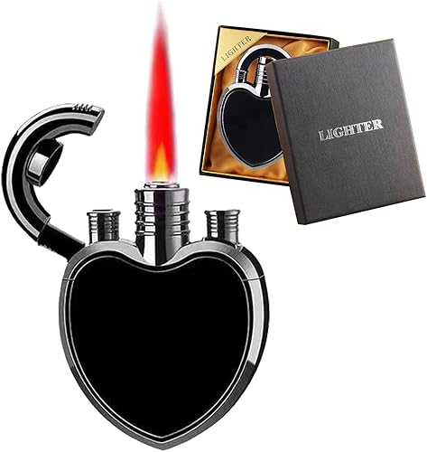 Encendedor de antorcha chorro de gas a prueba de viento, llama roja azabache, encendedor de gas butano recargable, diseño creativo de superficie de