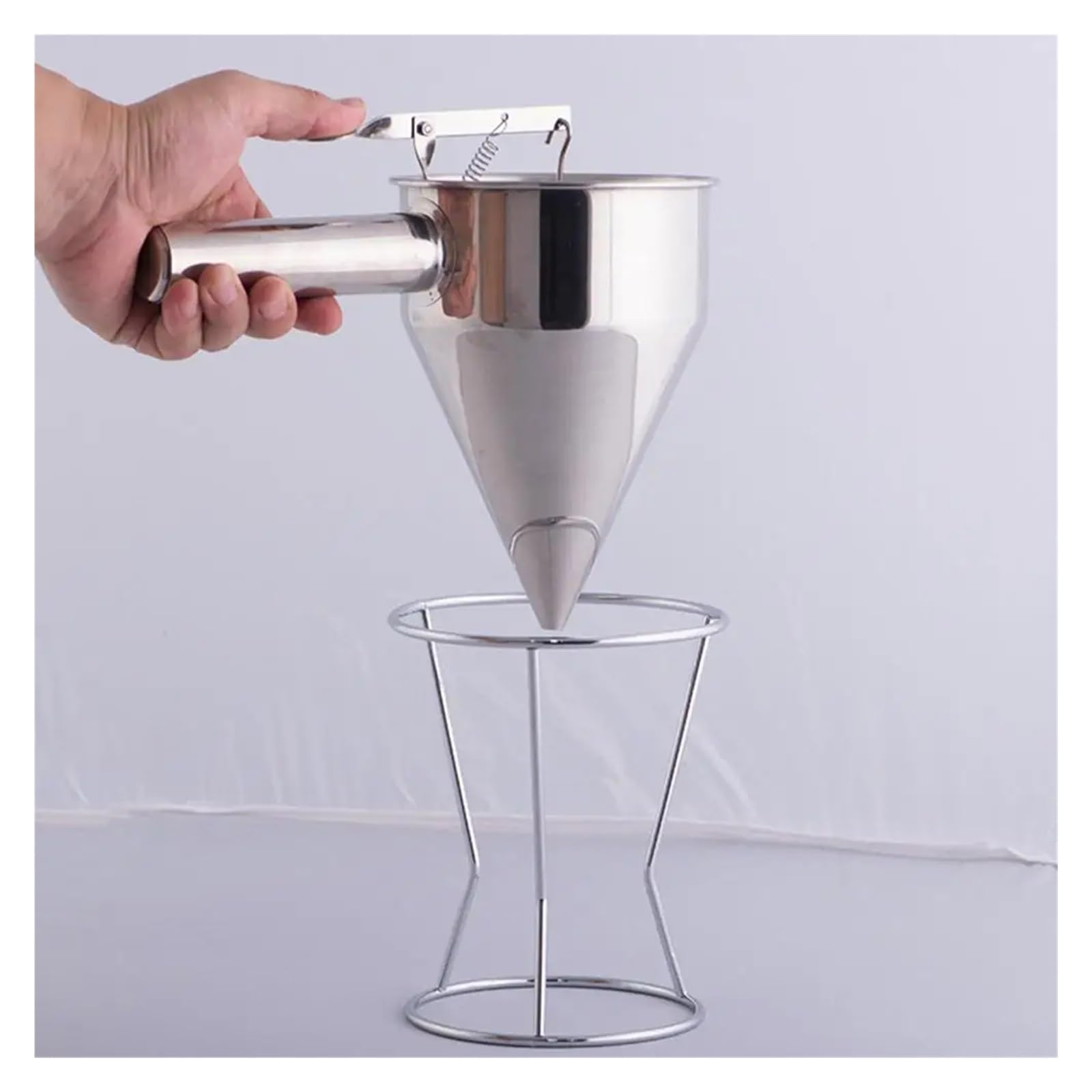 embudo de petaca Embudo de cocina Embudo de cocina de 600ml/1200ml, embudo de Metal de gran capacidad, dispensador de embudo de acero inoxidable desmontable en forma de cono for panadería(D)